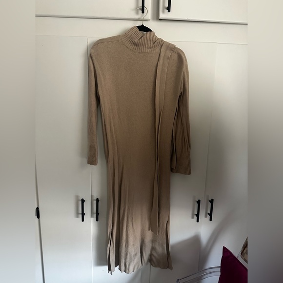 Rails Mila Tie Waist Beige Knit Turtleneck Sweater Dress Size XS - Picture 3 of 4